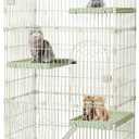 Hamiledyi Large Cat Cage 52 Inch Detachable Kennel with 3 Platforms and 1 Ramp Ladders Green Pet Playpen with 3 Doors Indoor Cat Enclosure for Small and Medium Animals