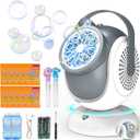 Big Bubble Machine - Automatic Bubbles Blower for Kids, Toddlers - 360 Oscillation & 75 Adjustment, Bubble Toys with LED Light - Gifts for Boys, Girls, Easter, Outdoor, Birthday, Party Use