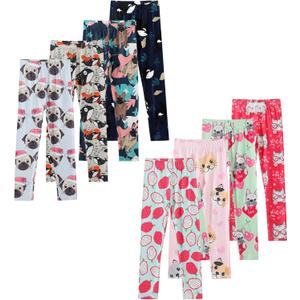 8 Pack Girls Printed Leggings Yoga Pants for Kids Full Length Stretchy Cute Leggings in 3-10 Years (9-10Y)