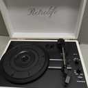 Turntable Vinyl Record Player 3-Speed Suitcase Portable Belt-Driven Record Player with Built-in Speakers RCA Line Out AUX in Headphone Jack Vintage White
