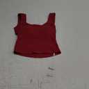 Danysu Women Cotton Rib Tank Top with Built in Bra Square Neck Crop Tank Fitted Basic Tops Diamond Red M