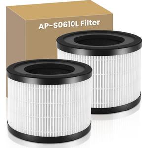 2 PACK AP-S0610L Replacement Filter Compatible with MOOKA AP-S0610L Air Purifier, 3-in-1 H13 True HEPA High-Efficiency Activated Carbon Filter for Home Large Room