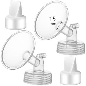 15mm Flange and Duckbill Valve Compatible with Spectra S1 S2 9 Plus Breastpump Replacement to Spectra Pump Parts, Not Original, Replace Spectra Accessories.