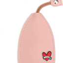 2 x PU Leather Key Fob Case, 5Pcs Key Pouch for Car Keys Keychain Holder Love Heart Decor Key Case, 5 Colors