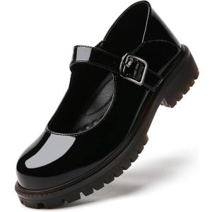 Mary Jane Shoes Women Flats Black Non Slip Platform Mary Janes for Womens Cute Ladies School Work Casual Maryjane Shoes Womens (9.5)