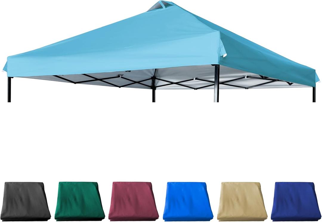 10x10 Canopy Replacement Top with Air Vent Silver Coated for Straight Leg Canopy Frame, (Turquoise)