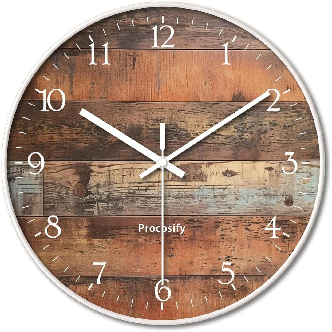8 inch Retro Wall Clock Decorative Kitchen Wall Clock Rustic Wall Clock Silent Wall Clock for Bedroom (Farmhouse Themed 72)