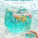 Ice Cube Squishy, Ice Cubes Stress Balls, Soft Slow Rise Squishy Stress Relief Sensory Toy, ICES Cubes Marine Shells Squishies Toy, Stretchy Fidgets Toys, Squeeze Ball Hand Toys