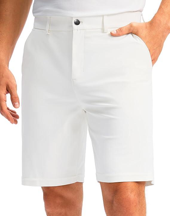 Soothfeel Men's Golf Shorts with 5 Pockets Stretch Lightweight Quick Dry 9 Inch Flat Front Casual Work Dress Shorts for Men Nedium