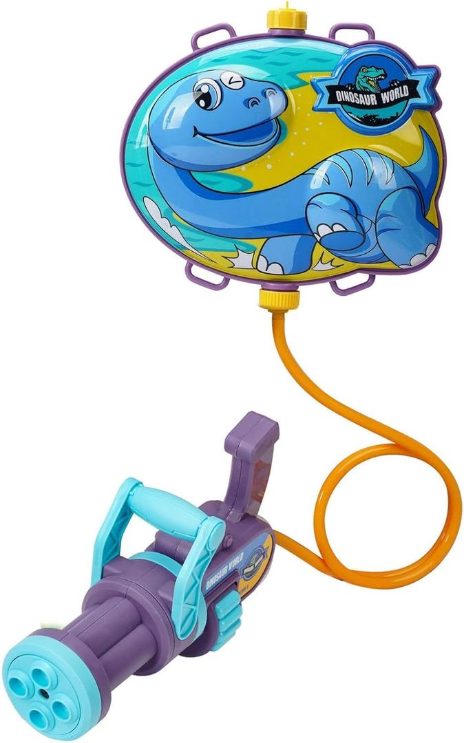 Interactive Kids Water Pump Bath Toy, Outdoor Water Pump with Excellent Abs Material Backpack Type Tight Connect Cute Toddler Water Pump Toys for Outdoor Activities Water Parks (Gatling Thunderdragon