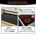 Extra Large Induction Cooktop Protector Cover Mat (Magnetic) | 300°C (572°F) Heat-Resistant | Power Boost Compatible | Range Covers for Electric Stove (Pure Black, 20.4x30.7 In)
