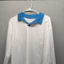 Men Classic Movie Set Adult Halloween Costume Long Sleeve Shirt with Wig Orange Scarf and Trousers (Medium)