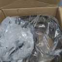 3-Light Farmhouse Black Chandelier for Dining Room Lighting Fixtures, 12.6'' Rustic Drum Ceiling Hanging Pendant Light for Foyer Entryway Kitchen Bedroom, Black with Wood-Grain Metal Interior