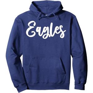 Eagles School Sports Team Mascot Town Go College Athlete Pullover Hoodie Size: Large