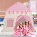 TTLOJ Gift for Christmas Kids Play Tents for Girls, Princess Castle Tent, Large Fairy Playhouse Gift Toys for Girl Toddler Children Play House, Fairy Tale Teepee Tent Indoor Outdoor