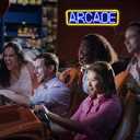 Arcade Neon Sign - Retro Blue & Yellow LED USB Wall Light for Game Rooms & Bars, Hanging Kit Included, Vintage Gift for Gamers & Adults