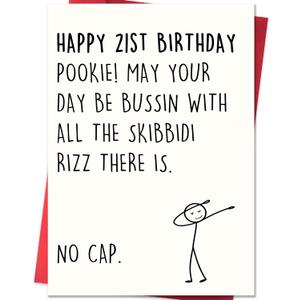 4 x IDU Funny 21st Birthday Card Gifts Decorations for Him Her, 8 x 5.3 inches