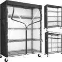 Wire Shelving Unit with 600D Oxford Cover, 36" W x 18" D x 72" H, 5-Tier Heavy Duty Rolling Shelf Rack on Wheels for Garage, Basement & Warehouse
