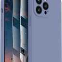 FireNova Designed for iPhone 13 Pro Max Case, Silicone [Camera Protection] Phone Case with [2 Screen Protectors], Soft Anti-Scratch Microfiber Lining Inside, 6.7 inch, Lavender Gray