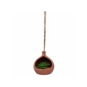 Air Plant Holder Hanging Planter – Beige Ceramic Teardrop Pot for Succulent