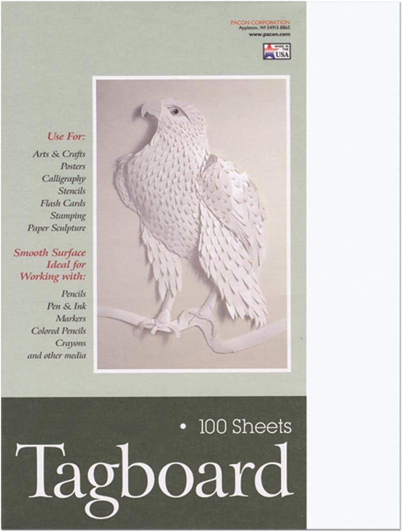 Pacon Tagboard, White, 9" x 12" | Great for arts, crafts, displays, presentations and classroom projects