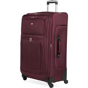SwissGear Sion Softside Expandable Luggage, Merlot, Checked-Large 29-Inch