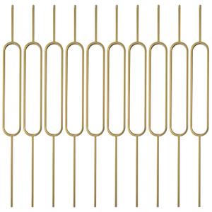 44" Brass Gold Wrought Iron Oval Balusters for Staircase Interior, 1/2" Square Hollow Iron Spindles, Decorative Stair Railing, Pack of 10
