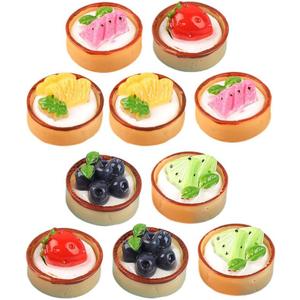Alasum 5Pcs Mini Cream Fruit Cake Ornaments Realistic Resin Fake for Home Decor Wedding Party Photography Props Miniature Cake Models