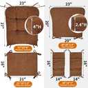 5 PCS Glider Rocker Replacement Cushions with Storage Side Pocket, Luxuriy Chenille Fabric Foam & Microfiber Filling, Thickened & Supportive Rocking Chair Cushion Set, Champagne