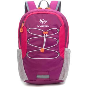 IVYGREEN Little Kids Hiking Backpack for Boys or Girls, Small Daypack for Camping or Travel (Purple, Medium)