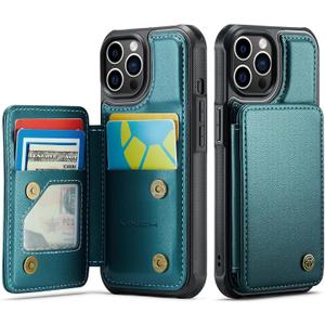 Vinich for iPhone 12 Pro Max Wallet Case with Card Holder, RFID Blocking Credit Slots Kickstand Shockproof Phone Cover Fit for iPhone 12 Pro Max 6.7" Bluish Green