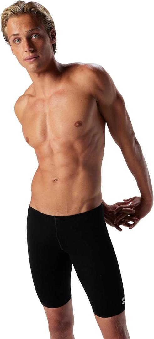 Speedo Mens Swimsuit Jammer Endurance+ Solid USA Adult (Black, M)