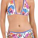 La Blanca Women's Halter Bikini Swimsuit Top (2, Multi//Flor De Paradiso)