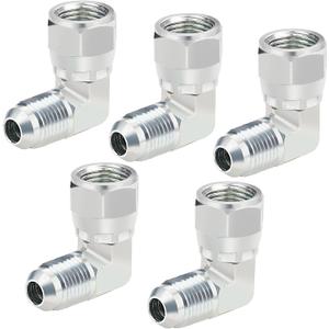3/8’’ hydraulic fittings 90 degree, 3/8" Male JIC x 3/8" Female JIC Swivel, 5PCS
