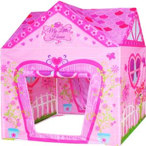 POCO DIVO Floral Princess Castle Girls Pink Palace Play Tent Kids Pretend Fairy Playhouse