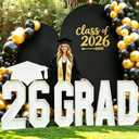 2026 Graduation Decorations 3FT Large GRAD Marquee Letters with Class of 2026 Marquee Number & Light Up Graduation Cap Yard Sign for Senior Masters School College Grad Party Backdrop Photo Prop