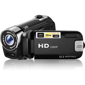 Black Digital Camcorder - 1080P 16MP Vlogging Camera with 2.7in TFT 270 Rotatable Screen, 16X Zoom for Teens, Students, Boys, Girls - Gift (Black)