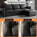 OcePor Self Adhesive Leather Repair Patch, 17 x 160 inch Leather Repair Tape, Leather Patches for Furniture, Vinyl Leather Repair Kit for Couches, Boat Seats, Furniture, Cars(Ivory Gray)