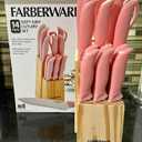 FARBERWARE PINK 14 PIECE SOFT GRIP CUTLERY SET