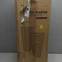 Worth Garden 2-Pack 28" H. Metal Planter with 2X Inside Pots - Hand-Hammered Texture Tall Narrow Tapered Plant Pots - Large Handcrafted Flower Pot for Indoor Outdoor, Deck, Patio, Front Porch (Black)