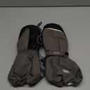 MCTi Kids Mittens Waterproof Winter Ski Warm Sherpa Lined Long Cuff with String (3X-Small, Black)