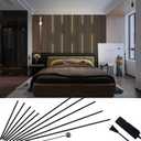 HAMRVL Black Wall Panel Lights - 10pcs 3000K Warm White Slat Wall Lights with Touch Control, Dimmable Self-Adhesive LED Recessed Lighting for Wood Slat Wall Panel, Media Wall, Bedroom, Living Room, 19.7in39.4in/10 Pack