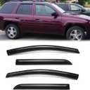 Wensdy 4pcs Side Window Wind Deflectors,Outside Mount Shade Sun rain Guards,Dark Smoke Visors for 2002-2009 Chevy Trailblazer/GMC Envoy, 94733