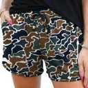 IWOLLENCE Women's Checkered Shorts Elastic Waist with Drawstring Plaid Short Pants Beach Summer with Pockets (Blue, M)