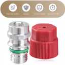 High Pressure AC Valve, Air Conditioning Service Port, Anti-Rust Air Conditioning Service Valve, Compatible with VW Polo Bora Jetta (Red)