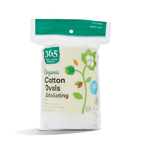 365 by Whole Foods Market, Organic Cotton Ovals, Exfoliating, 50 Count
