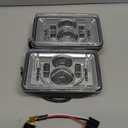 Z-OFFROAD 2pcs 60W 4x6 LED Headlights DOT Approved H4656 H4651 H4652 H4666 H6545 Sealed Beam Rectangular Headlamp for Freightliner KW Peterbilt Oldsmobile Cutlass Trucks - Chrome
