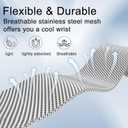 surundo Compatible with Fitbit Charge 6/Charge 5 Bands for Wmen Men, Metal Mesh Milanese Loop Adjustable Strap Replacement for Fitbit Charge 6/Charge 5 Advanced Fitness & Health Trackers