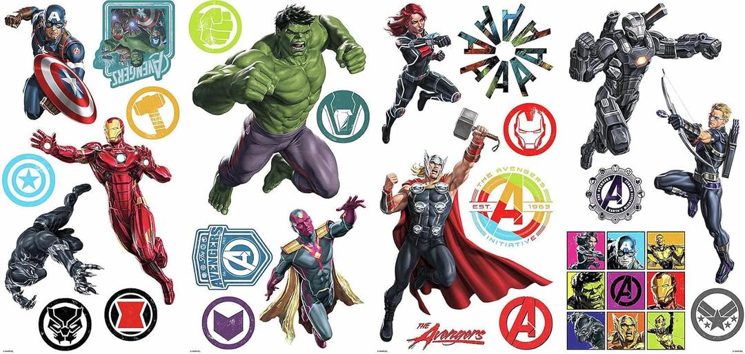 RoomMates Marvel Classic Avengers Peel and Stick Wall Decals, RMK4289SCS