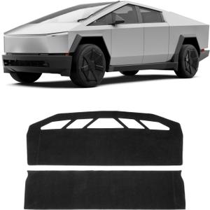 KUST Black Dash Cover for Tesla Cybertruck 2024 2025 2026 Polyester Dashboard Cover Non-Slip Interior Accessories for Tesla Cybertruck Custom Fit Dash Mat Sunshade Windshield No Glare